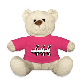 Three bones donkeys - Teddy Bear - pink - Front