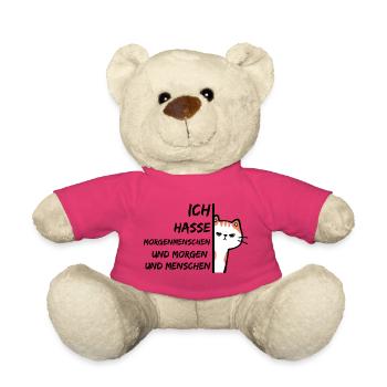 ICH HASSE MORGENMENSCHEN UND MORGEN UND MENSCHEN - Teddy - Pink - Vorne