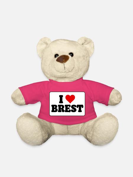 Ich liebe Brest J'aime Brest: Herz und Stadt - Teddy - Pink