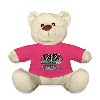 Papa wird geladen 2027 - Geschenk werdender Vater - Teddy - Pink - Vorne