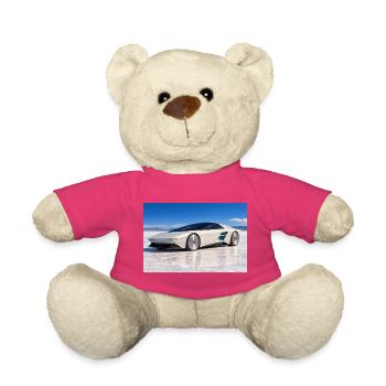 Weißer Retro-Concept-Car auf Salzsee - Teddy - Pink - Vorne