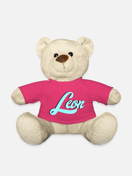 Leon Name Leuchtendes Leo Motiv für Tierliebhaber - Teddy - Pink