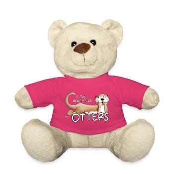 I Really Like Otters Otter Spruch Tiermotiv - Teddy - Pink - Vorne