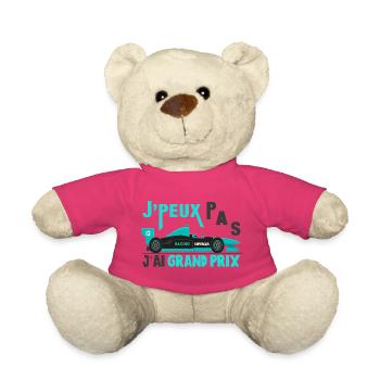 J'peux pas j'ai grand prix cadeau course voiture - Nounours - rose - Devant