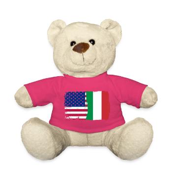 US Italy Flag Fusion - Teddy Bear - pink - Front