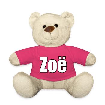Zoe - (Human Name) - Teddy Bear - pink - Front