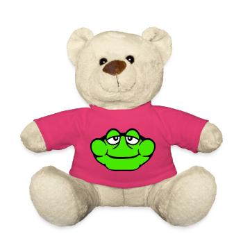 Frosch Kröte lächelt lustig Comic glücklich Cool - Teddy - Pink - Vorne