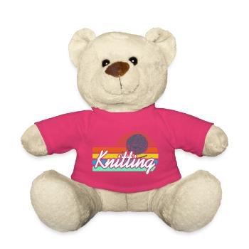 Tricoter des boules de fil rétro en fibre arc-en-ciel style hobby - Nounours - rose - Devant