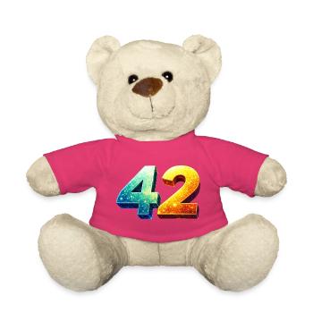 42 Cosmic Number – Nerd & Sci-Fi Design - Teddy Bear - pink - Front