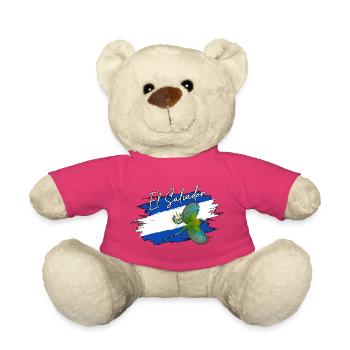 Flag Salvadoran Flag El Salvador Map Salvadoran - Teddy Bear - pink - Front