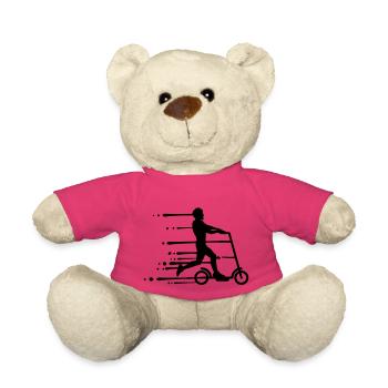 drops graffiti wet electric scooter clipart electr - Teddy Bear - pink - Front