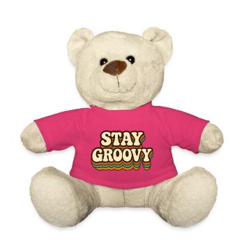 Stay Groovy Retro Vintage Design | 70s Hippie Styl - Teddy - Pink - Vorne