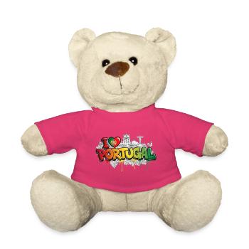 Portugiesische Flagge Wahrzeichen Graffiti Kunst - Teddy - Pink - Vorne