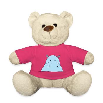 Hippopotame bleu Attirant l’œil - Nounours - rose - Devant