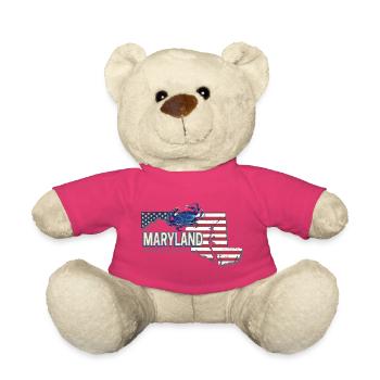Souvenir vintage des États-Unis du Maryland - Nounours - rose - Devant