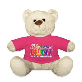 Lieber Regenbogen bunt statt Leichenblass / Gay - Teddy - Pink - Vorne