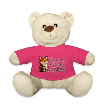 Kaffee Redet Nicht Kaffee Jammert Nicht Spruch - Teddy - Pink - Vorne