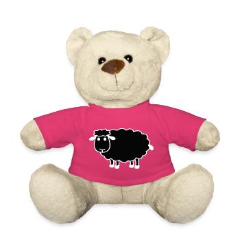 Silhouette minimaliste de mouton noir - Nounours - rose - Devant