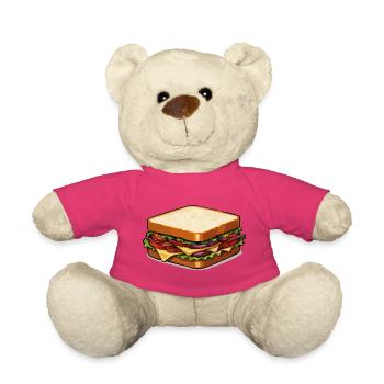 Pop Art de sandwich au fromage - Nounours - rose - Devant