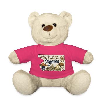 Oklahoma Sooner State Vintage Reiseaufkleber - Teddy - Pink - Vorne