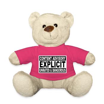 Explicit Content Warnhinweis Shirt - Teddy - Pink - Vorne