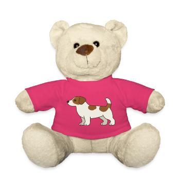 Chien de dessin animé Beagle Brun blanc - Nounours - rose - Devant