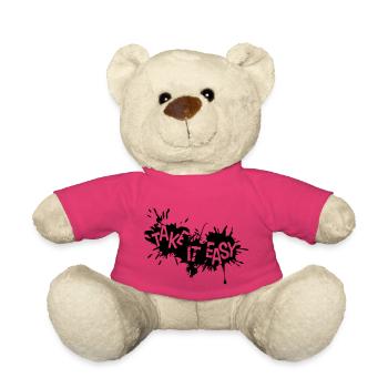 farbe tropfen graffiti klecks spritzer take it log - Teddy - Pink - Vorne