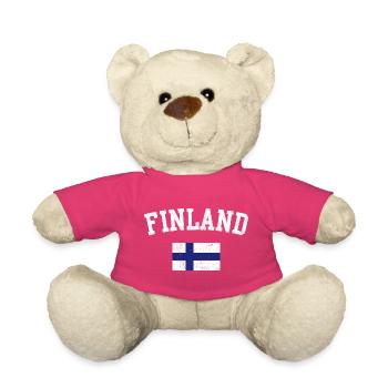 Typographie du drapeau en gras de la Finlande - Nounours - rose - Devant