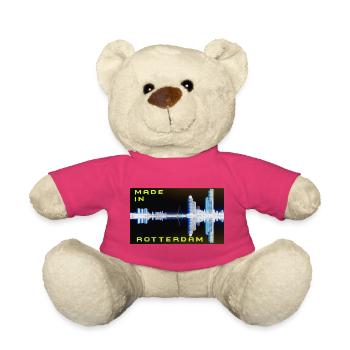 Futuristic Rotterdam Skyline Reflection - Teddy Bear - pink - Front