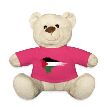 Flag Brush: Palestinian Flag Art - Teddy Bear - pink - Front