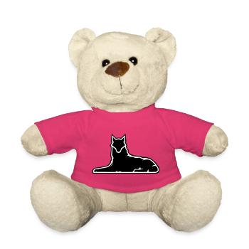 Minimalist Wolf Silhouette Design - Teddy Bear - pink - Front