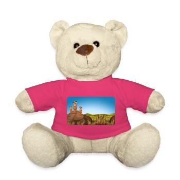 Famille de suricates | Personnalisable - Nounours - rose - Devant