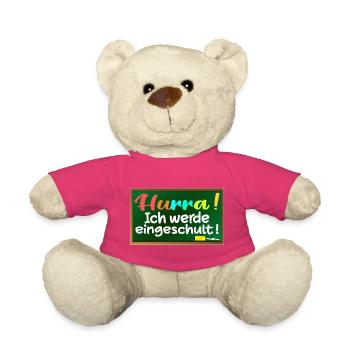 EINSCHULUNG SPRÜCHE SCHULTAFEL - Teddy - Pink - Vorne