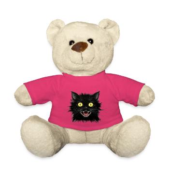 A Nervous Black Cat - Teddy Bear - pink - Front