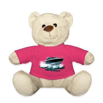 Yacht turquoise dans un jeu d’aquarelle - Nounours - rose - Devant