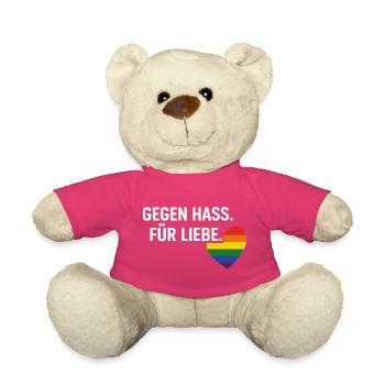 Pride Geschenk Gegen Hass Für Liebe Fans - Teddy - Pink - Vorne
