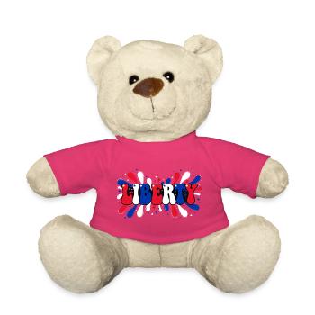 Liberty Splash Bleu Blanc Rouge - Nounours - rose - Devant