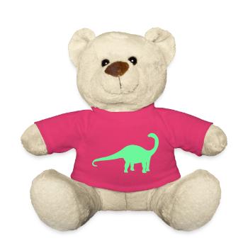 Neon Dino Silhouette - Teddy - Pink - Vorne