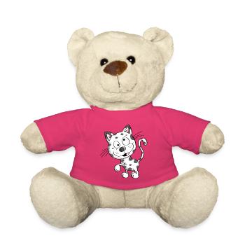 Knuffige Katze - Katzen - Kater - Stubentiger - Teddy - Pink - Vorne