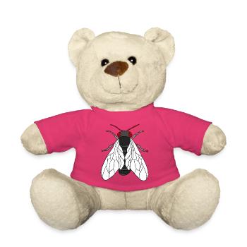 Roter Augen Fliege mit Weißen Flügeln - Teddy - Pink - Vorne