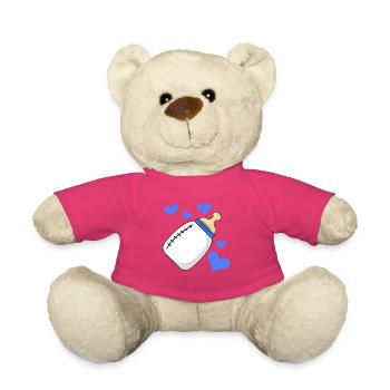 Bouteille de lait Garçon enceinte naissance - Nounours - rose - Devant