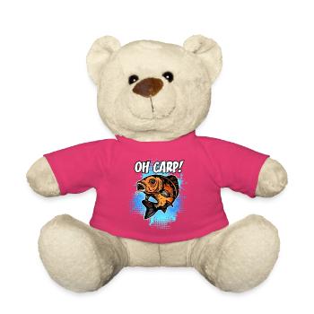 Oh Carp Funny Carp Fishing Design - Teddy Bear - pink - Front