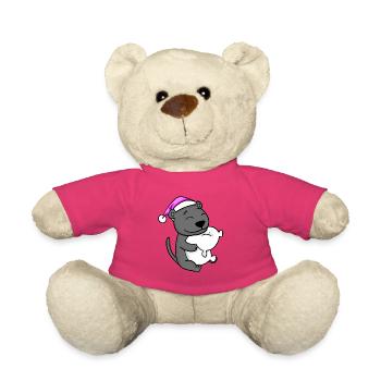 jolie panthère noire avec oreiller et bonnet de couchage - Nounours - rose - Devant