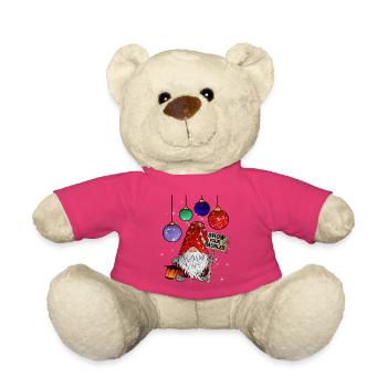 Gnom Weihnachts Zwerg Frohe Weihnachten - Teddy - Pink - Vorne