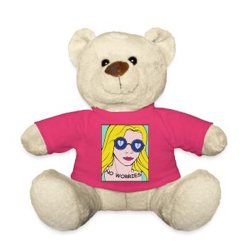 Ne t’inquiète pas, portrait pop art - Nounours - rose - Devant