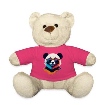 Panda Power: Retro Panda T-Shirt - Teddy Bear - pink - Front