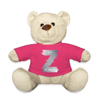 Motif de la génération Z : baby-boomers, ère numérique - Nounours - rose - Devant