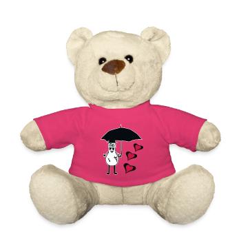 Halloween Geist Regenschirm Herzen Fantasy - Teddy - Pink - Vorne