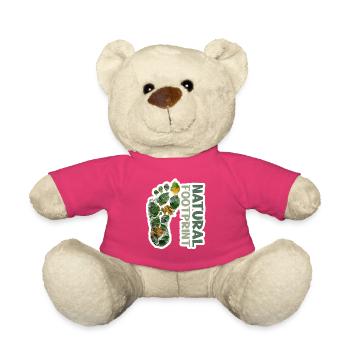 T-shirt empreinte automnale Environnement Climat - Nounours - rose - Devant