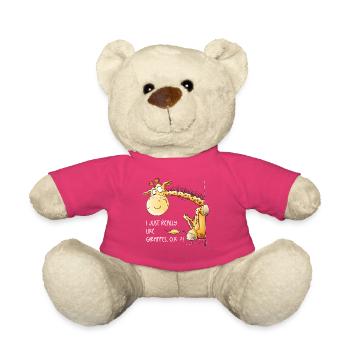 Funny Giraffe I Wildlife Animal Motif - Teddy Bear - pink - Front